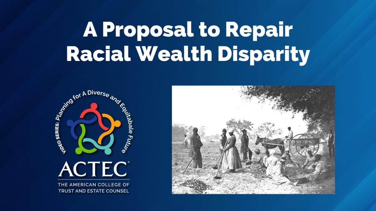 A Proposal to Repair Racial Wealth Disparity