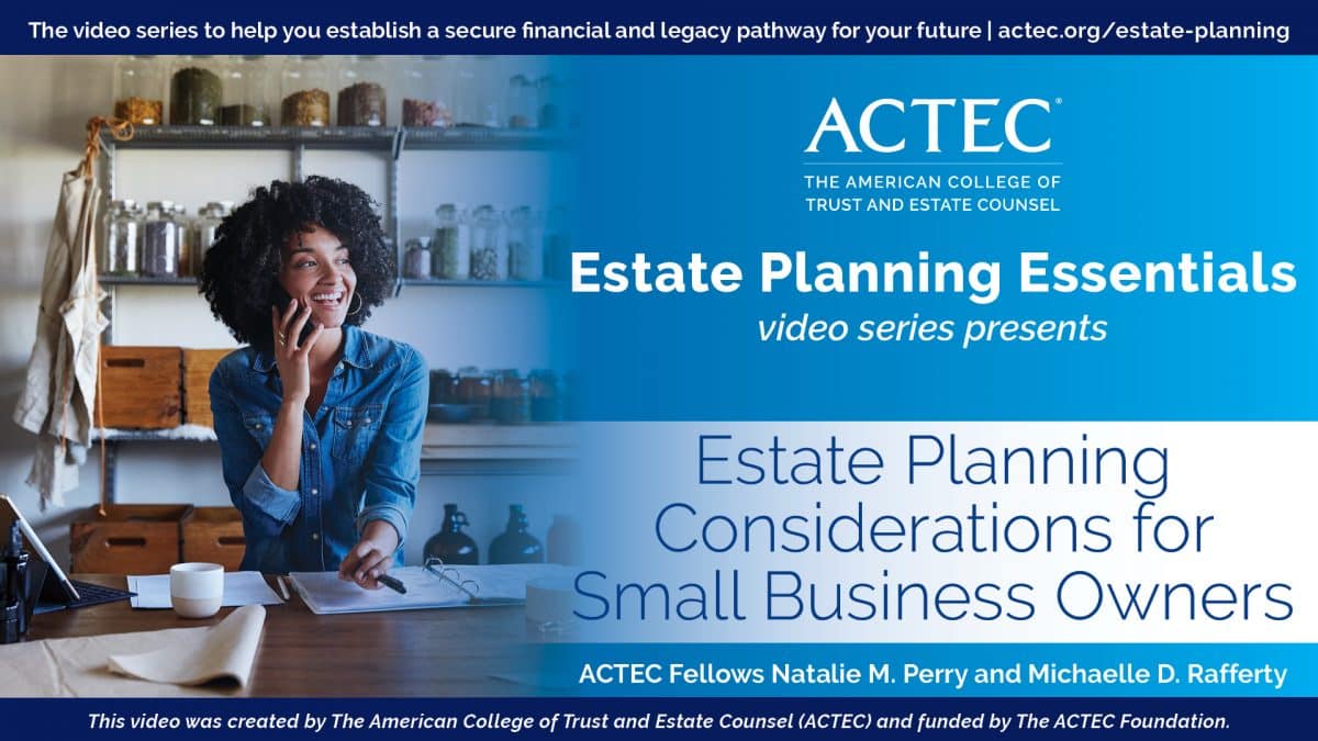 Estate Planning Considerations for Small Business Owners